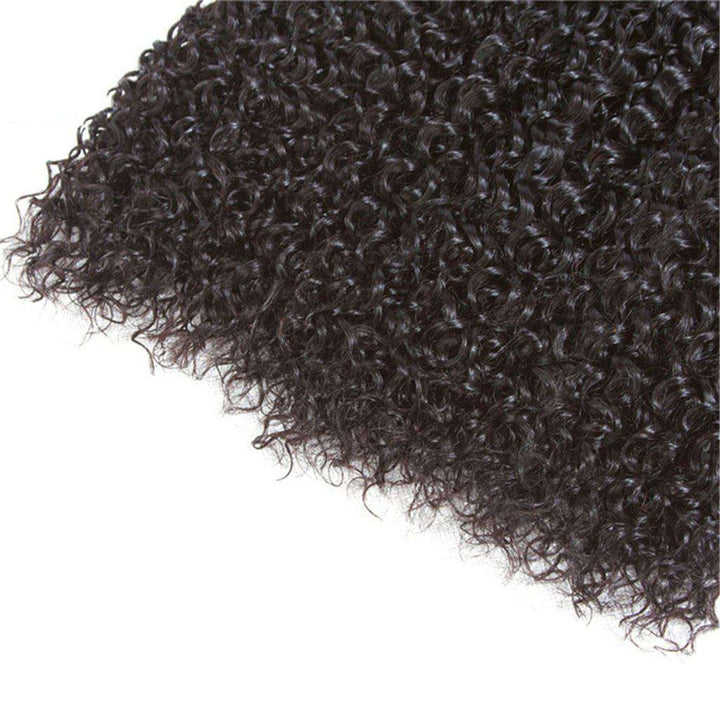 Donors Jerry Curly Afforable Mink Hair 3 Bundles with 4x4 Transparent Lace Closure