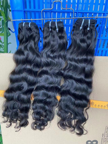Donors Hair Natural colour Raw Hair Burmese Wavy Bundle Hair Weave100% Human Hair