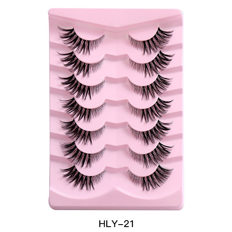 7 Pairs Fluffy False Eyelashes, 3DLashes Wispy Cat-Eye Look FauxLashes, Natural Look EyelashExtensions,Volumized FalseEyelashes