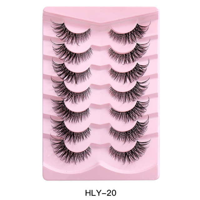 7 Pairs Fluffy False Eyelashes, 3DLashes Wispy Cat-Eye Look FauxLashes, Natural Look EyelashExtensions,Volumized FalseEyelashes