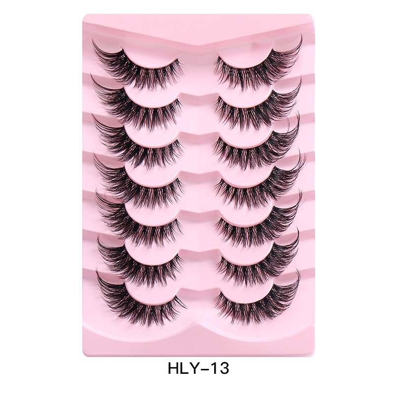 7 Pairs Fluffy False Eyelashes, 3DLashes Wispy Cat-Eye Look FauxLashes, Natural Look EyelashExtensions,Volumized FalseEyelashes