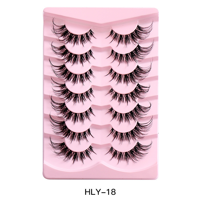 7 Pairs Fluffy False Eyelashes, 3DLashes Wispy Cat-Eye Look FauxLashes, Natural Look EyelashExtensions,Volumized FalseEyelashes
