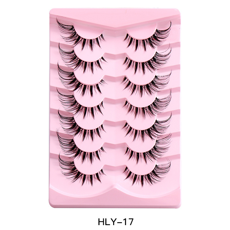7 Pairs Fluffy False Eyelashes, 3DLashes Wispy Cat-Eye Look FauxLashes, Natural Look EyelashExtensions,Volumized FalseEyelashes
