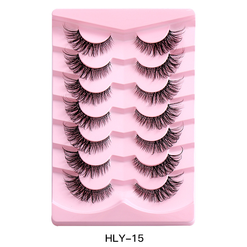 7 Pairs Fluffy False Eyelashes, 3DLashes Wispy Cat-Eye Look FauxLashes, Natural Look EyelashExtensions,Volumized FalseEyelashes