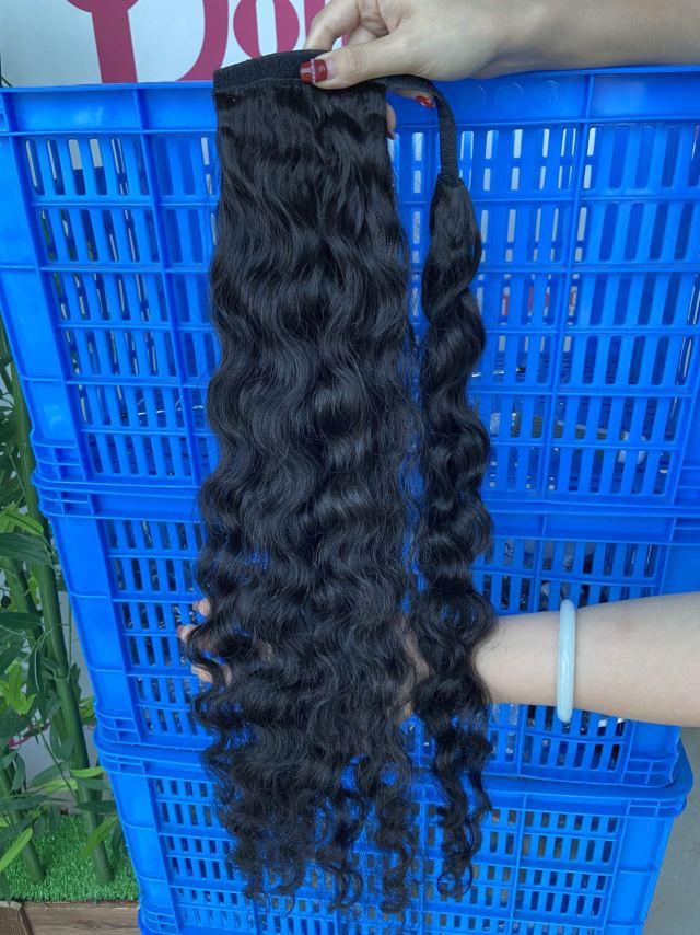 Donor Hairs Raw Burmese Curly 100% Raw Hair Clip in Weave Ponytail Extensions