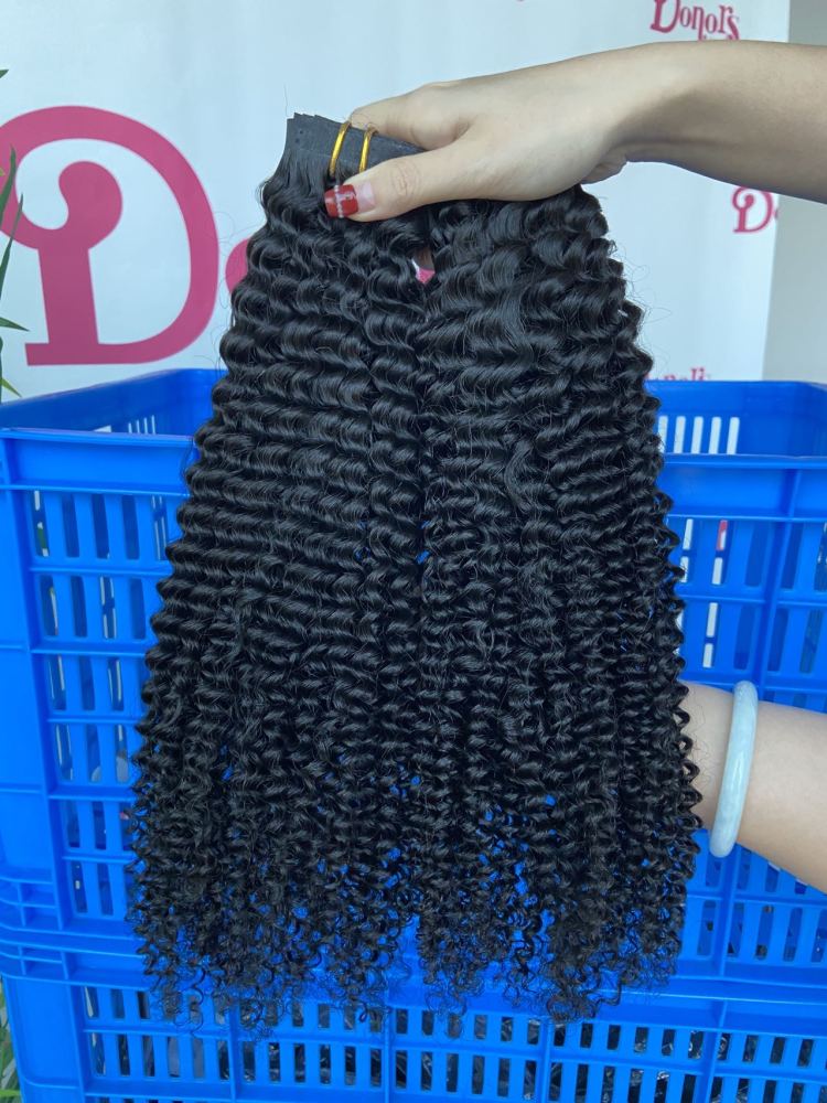 Donors Mink Hair Seamless Clip-In Silk Curly Hair Extensions 6Pcs/Set