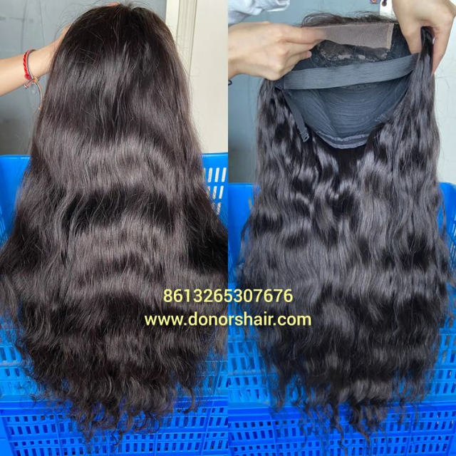 Donors Indian Wavy Raw Hair 4x4 Transparent Lace Closure Wig