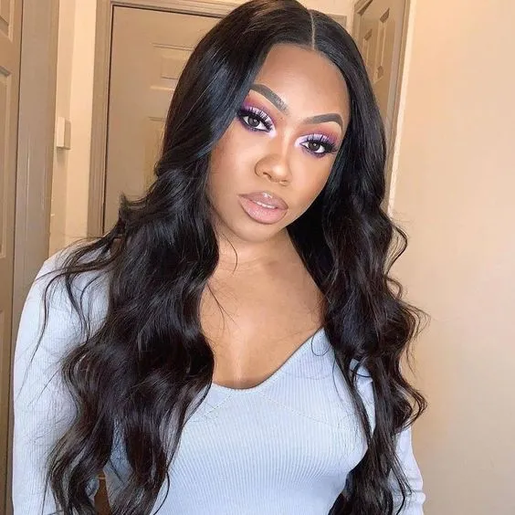 Donors Raw Hair Indian Wavy 4*4 5*5  Full Lace Closure Wig