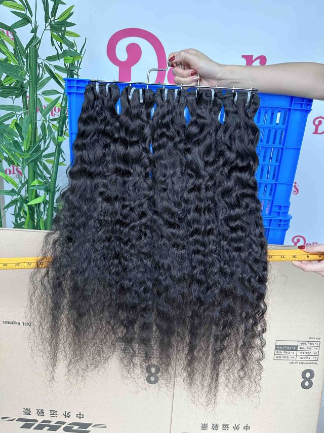 Donors Hair Natural colour Raw Hair Cambodian Wavy Bundle Hair Weave100% Human Hair