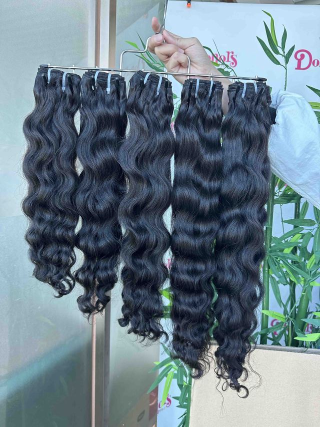 Donors Hair Natural colour Raw Hair Burmese Wavy Bundle Hair Weave100% Human Hair