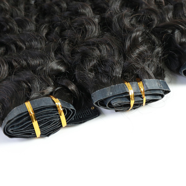 Donors Mink Hair Seamless Clip-In Silk Water Wave Hair Extensions 7Pcs/Set