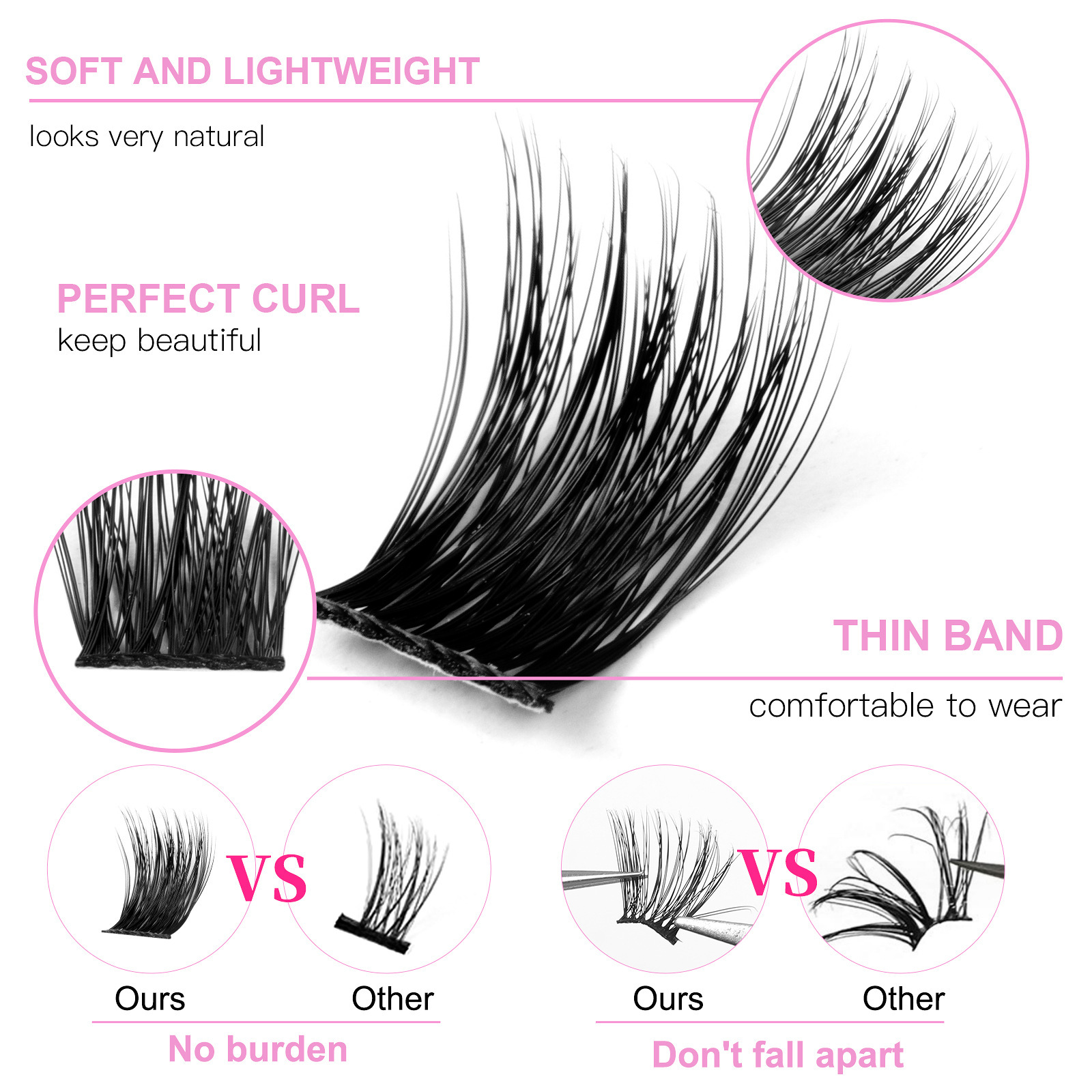 DIY Lash Extension Kit False eyelashset natural section DIY graftingeyelashes
