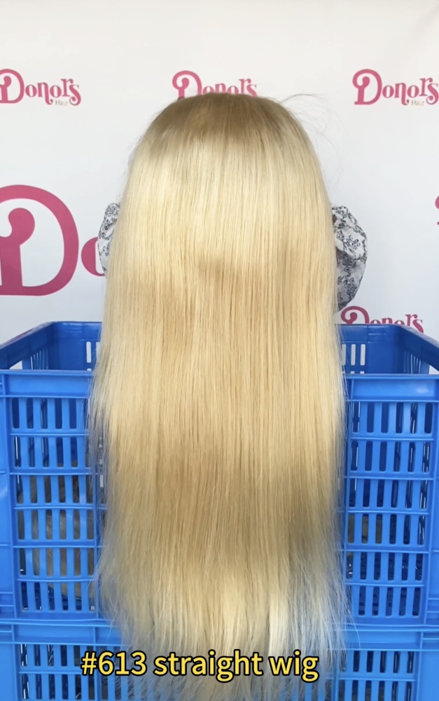 Donors Hair #613 Ginger Colored Straight 13x4/4x4 transparen Lace 100% Human Hair Wig 180%Density