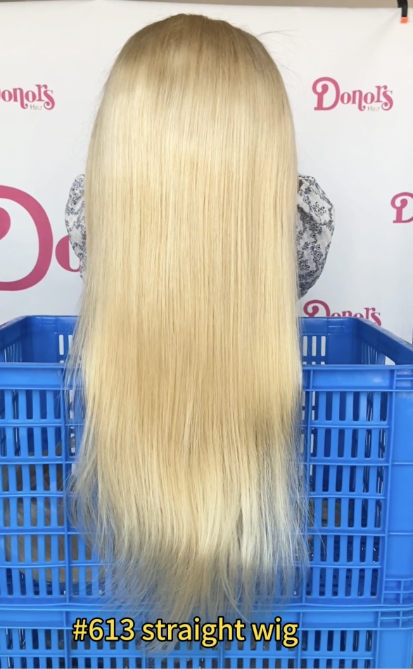 Donors Hair #613 Ginger Colored Straight 13x4/4x4 transparen Lace 100% Human Hair Wig 180%Density