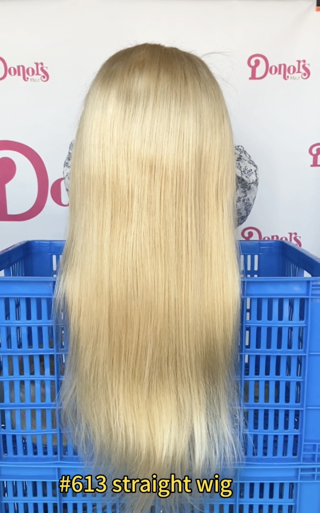 Donors Hair #613 Ginger Colored Straight 13x4/4x4 transparen Lace 100% Human Hair Wig 180%Density