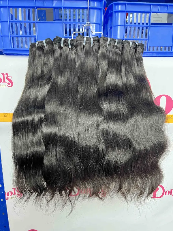 Donors Hair Natural colour Raw Hair  Indian Wavy Bundle Hair Weave 100% Human Hair