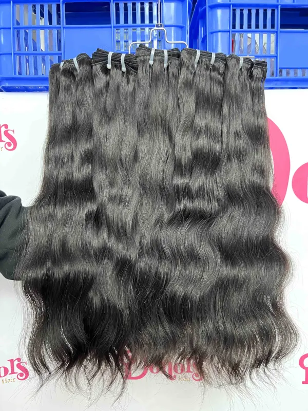 Donors Hair Natural colour Raw Hair  Indian Wavy Bundle Hair Weave 100% Human Hair