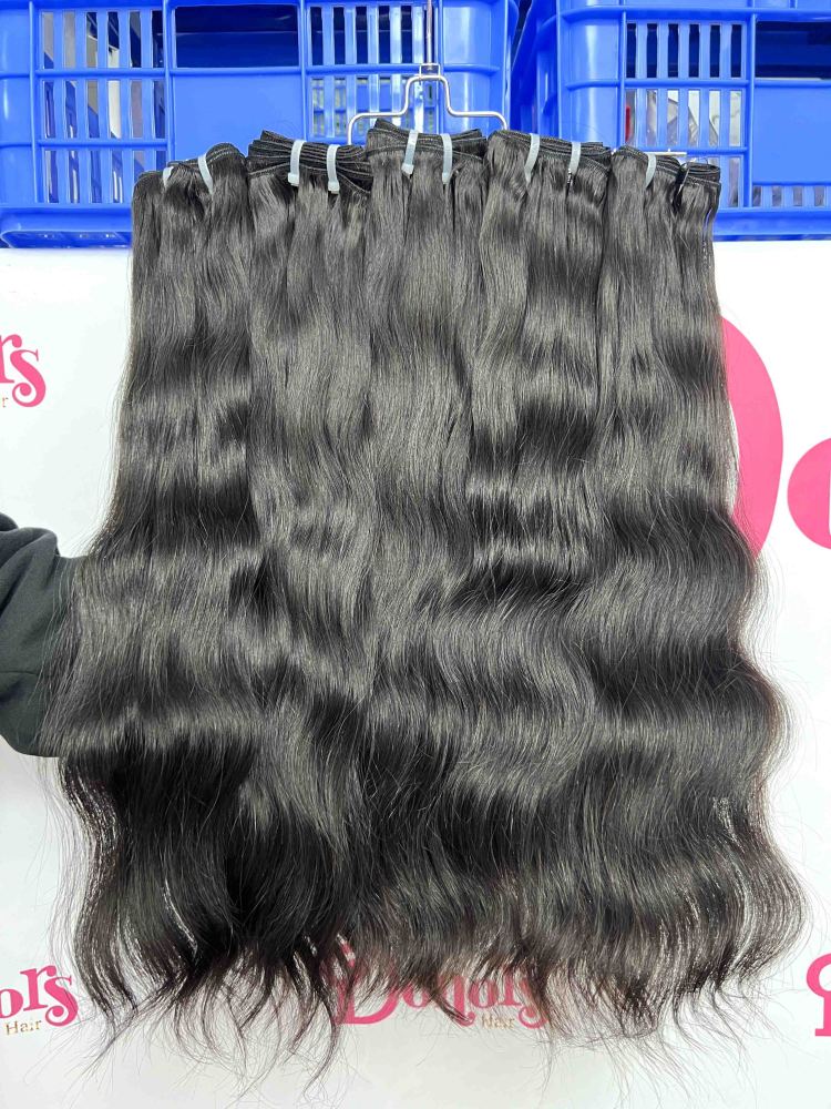 Donors Hair Natural colour Raw Hair  Indian Wavy Bundle Hair Weave 100% Human Hair