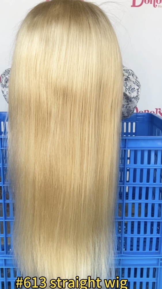 Donors Hair #613 Ginger Colored Straight 13x4/4x4 transparen Lace 100% Human Hair Wig 180%Density