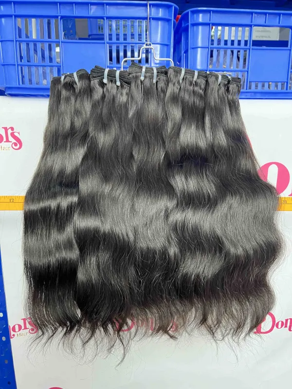 Donors Hair Natural colour Raw Hair  Indian Wavy Bundle Hair Weave 100% Human Hair