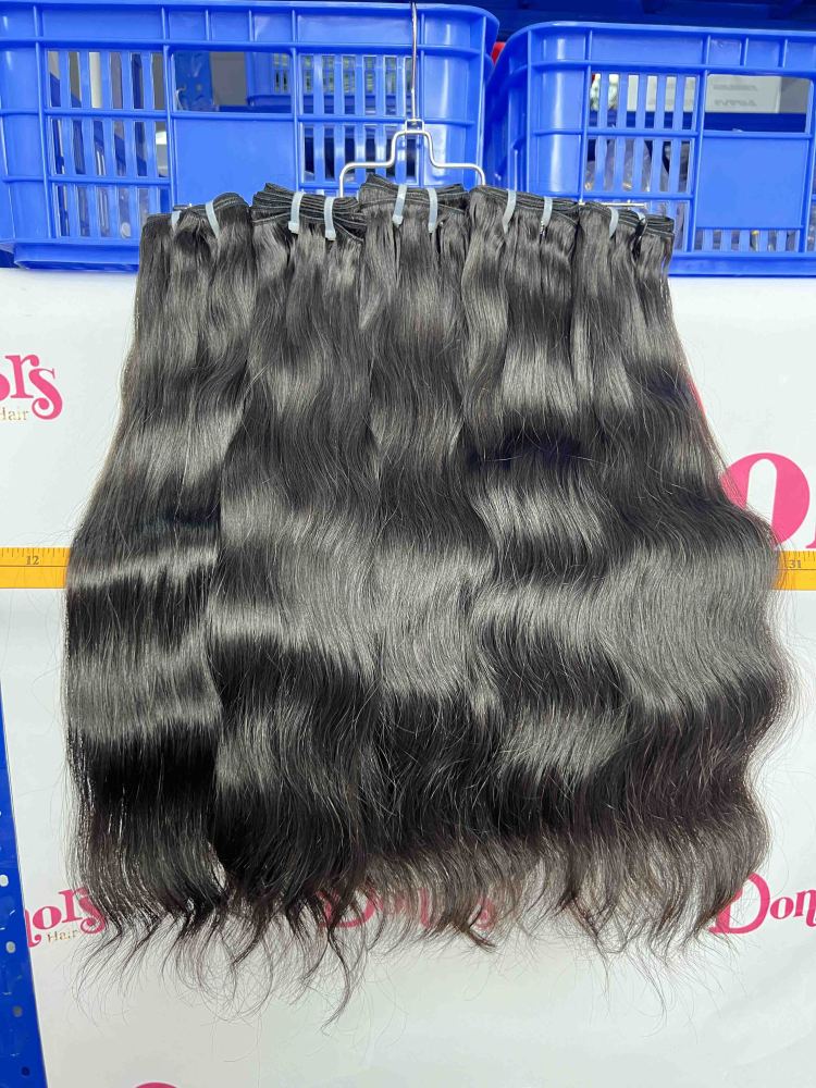 Donors Hair Natural colour Raw Hair  Indian Wavy Bundle Hair Weave 100% Human Hair