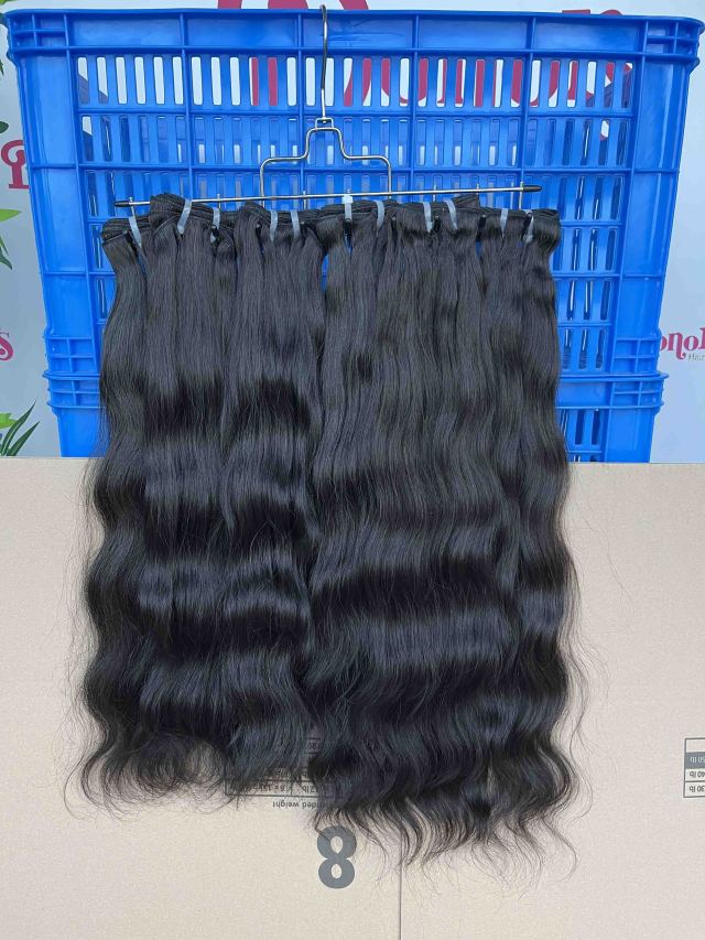 Donors Hair Raw Indian Wavy 3 Bundles Dale 100% Human Hair Natural Colour