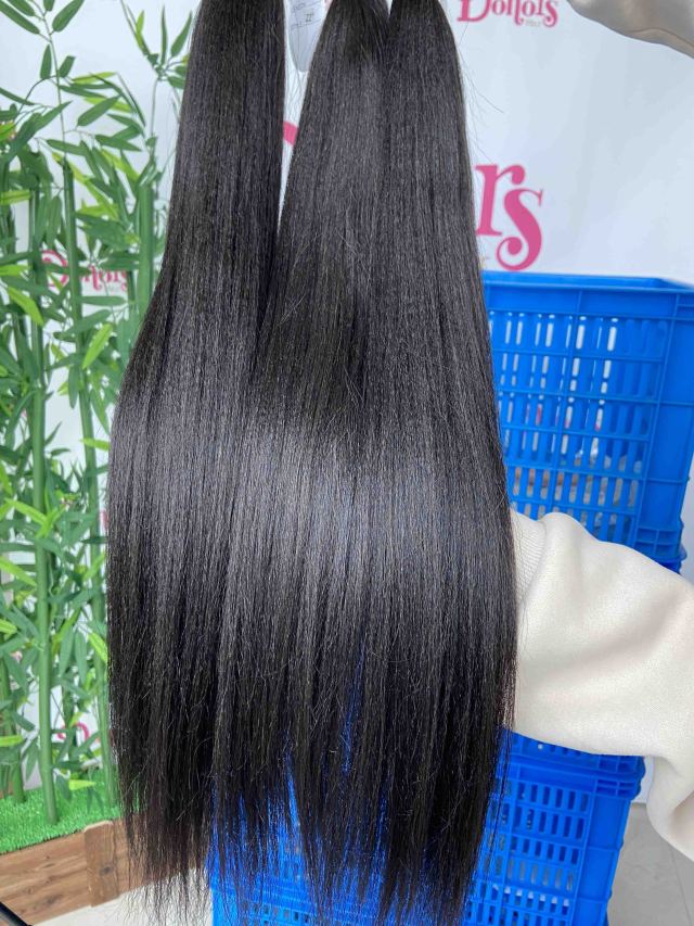 Donors Hair Natural colour Mink Yaki Straight 4 Bundles Deal Hair 100% Human Hair 