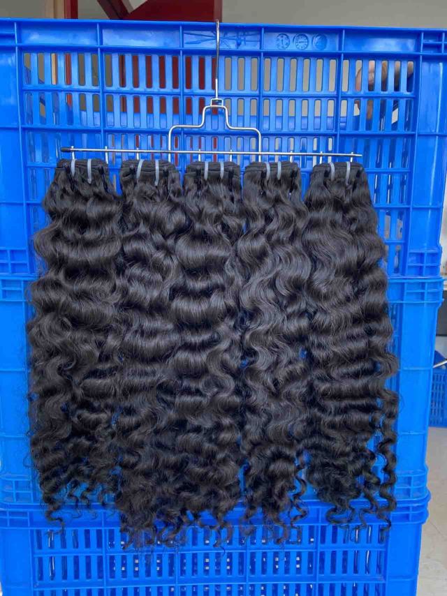 Donors Hair Raw Burmese Curly 3 Bundles with &  13x4 Transparent Lace Frontal