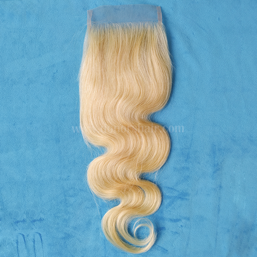 Donors Body Wave 613 Blonde Color 4x4 Transparent Lace Closure
