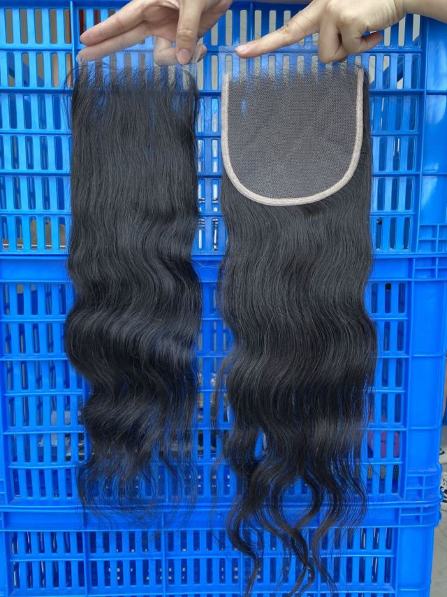 Donors Hair Raw Indian Wavy 3 Bundles with & 4x4 HD Lace Closure