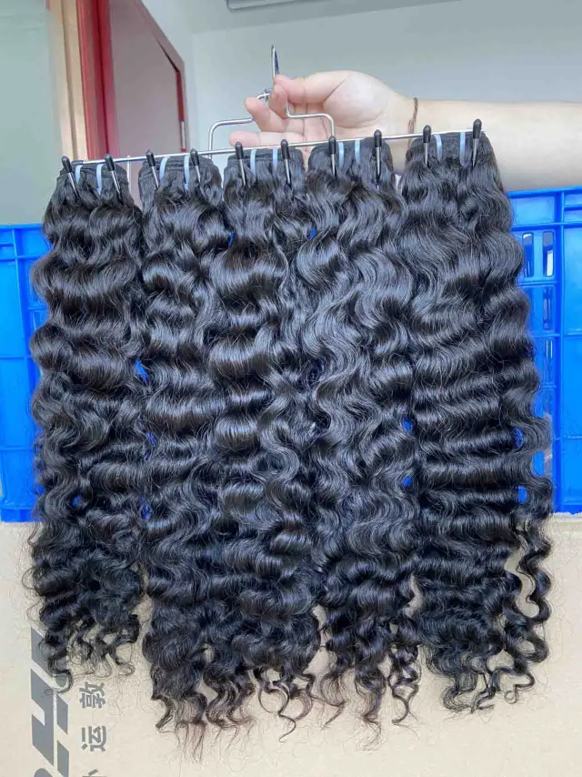 Donors Hair Raw Burmese Curly 3 Bundles with &  13x4 Transparent Lace Frontal