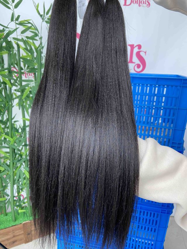 Donors Hair Natural colour Mink  Yaki Straight Bundle Hair 100% Human Hair 