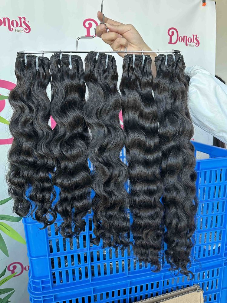 Donors Hair Raw Burmese Wavy 4 Bundles Dale 100% Human Hair Natural Colour