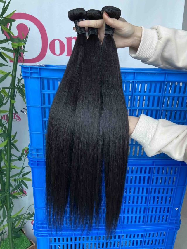 Donors Hair Natural colour Mink Yaki Straight 3 Bundles Deal Hair 100% Human Hair 