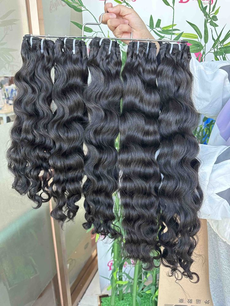 Donors Hair Raw Burmese Wavy 4 Bundles Dale 100% Human Hair Natural Colour