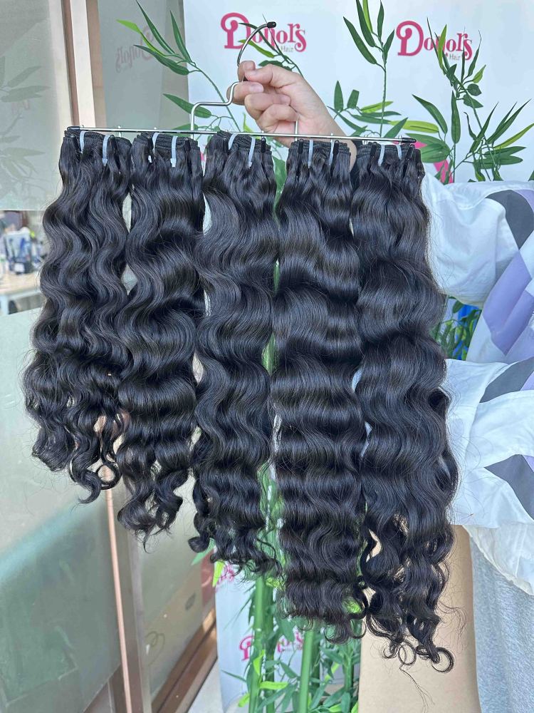 Donors Hair Raw Burmese Wavy 3 Bundles Dale 100% Human Hair Natural Colour