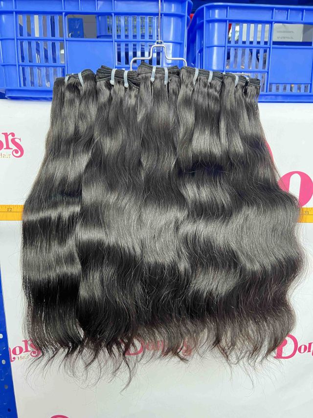 Donors Hair Raw Indian Wavy 3 Bundles Dale 100% Human Hair Natural Colour