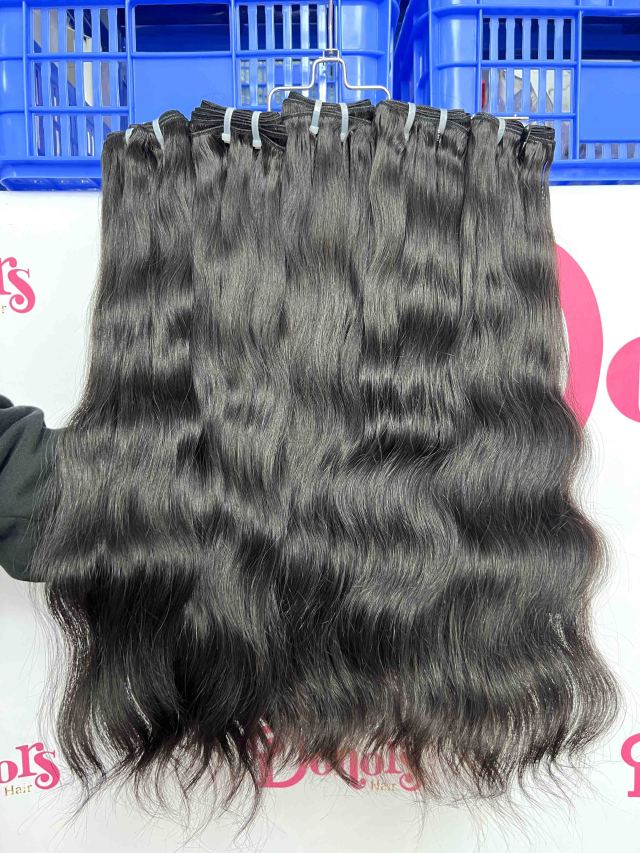 Donors Hair Raw Indian Wavy 3 Bundles Dale 100% Human Hair Natural Colour