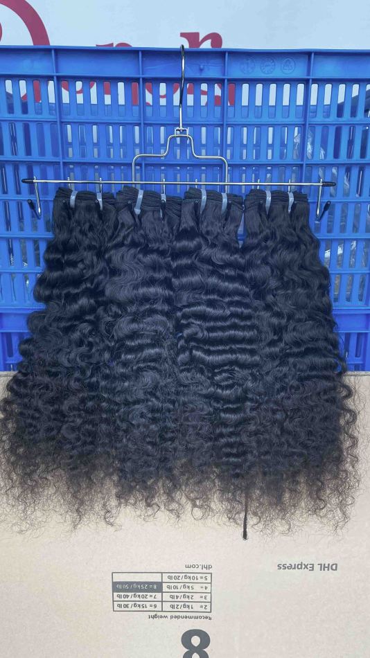 Donors Hair Raw Indian Curly 3 Bundles with &amp;  13x4 Transparent Lace Frontal