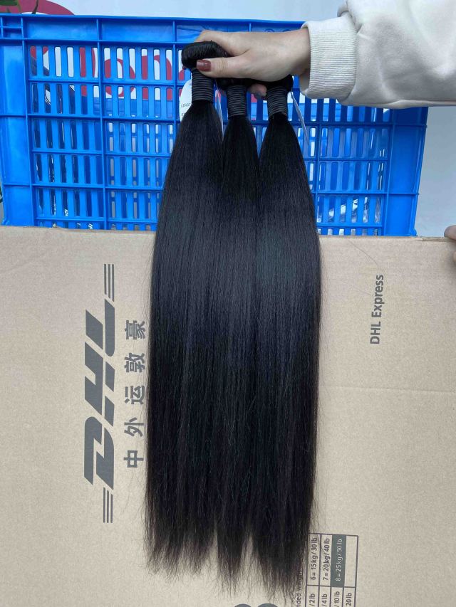 Donors Hair Natural colour Mink  Yaki Straight Bundle Hair 100% Human Hair 