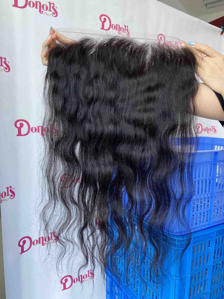 Donors Hair Raw Indian Wavy 13×4 HD Lace Frontal 100% Human Baby Hair