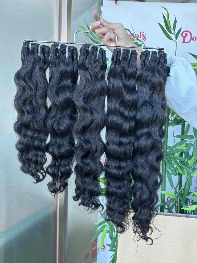 Donors Hair Raw Burmese Wavy 4 Bundles Dale 100% Human Hair Natural Colour