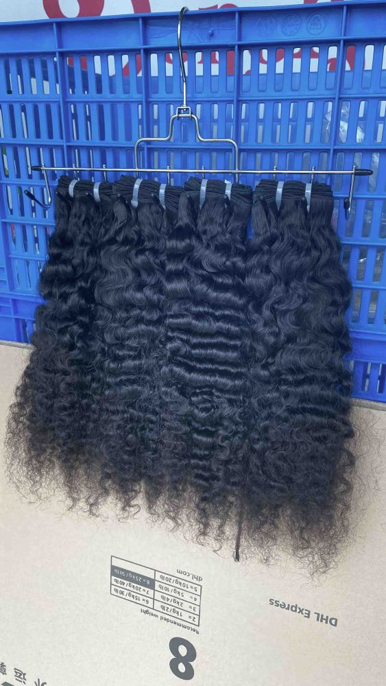 Donors Hair Raw Indian Curly 3 Bundles with &  13x4 Transparent Lace Frontal