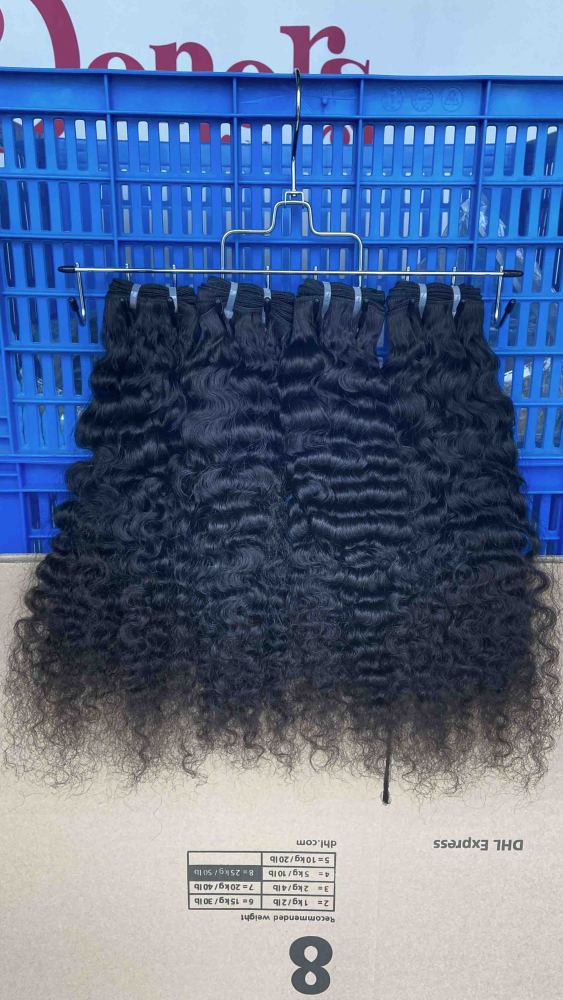 Donors Hair Raw Indian Curly 3 Bundles with &  13x4 Transparent Lace Frontal