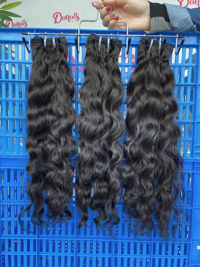 Donors Hair Raw Brazilian Wavy 3 Bundles Dale 100% Human Hair Natural Colour