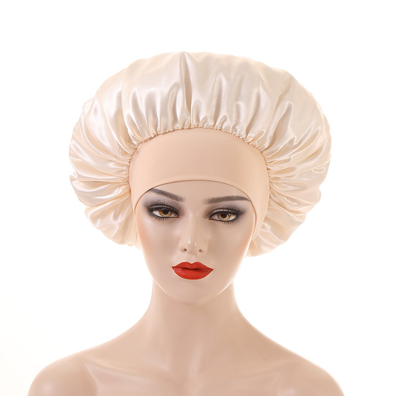 Women's2024 Trendy Minimalist Silk Bonnet for Sleeping, Soft Elastic Wide Edge Hair Protection Satin Hangover Head Cap for Daily Life,Sleeping Fitted Hat for Women