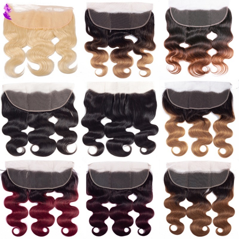 DonorsHair Colour Hair Body Wave Transparent Lace 13*4 Closure Hair 100%human hair
