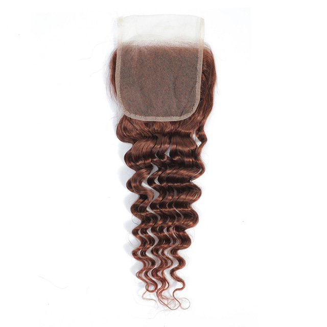DonorsHair Colour Hair Deep Wave Transparent Lace 4*4 Closure Hair 100%human hair