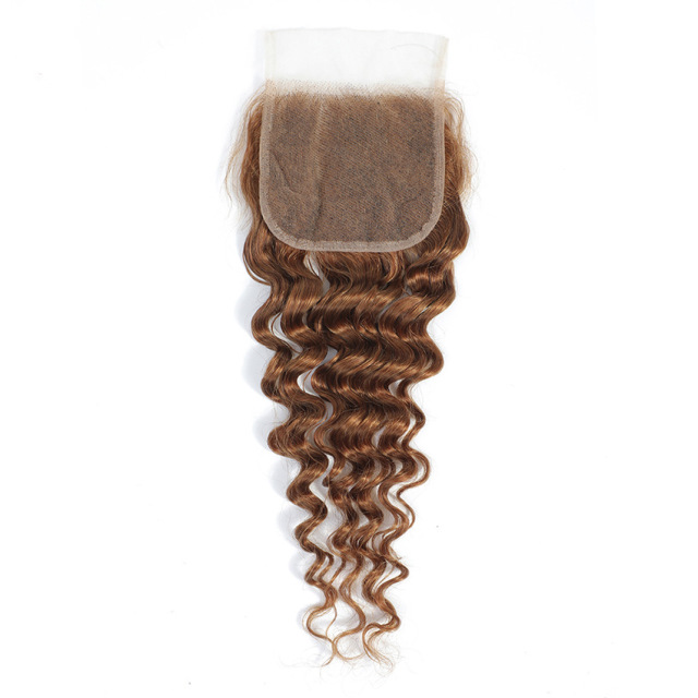 DonorsHair Colour Hair Deep Wave Transparent Lace 4*4 Closure Hair 100%human hair