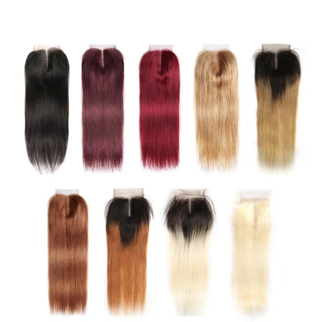 DonorsHair Colour Hair Straight Transparent Lace 4*4 Closure Hair 100%human hair